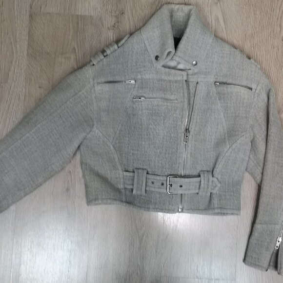Vintage Yigal Azrouel Wool Batwing Motorcycle Bomber Jacket - Picture 5 of 15